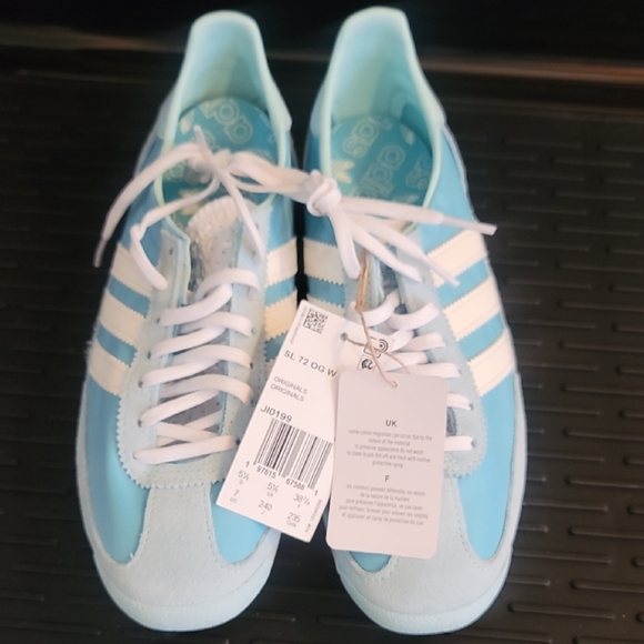 adidas Shoes - Adidas Women's Sky Blue and White Sneakers